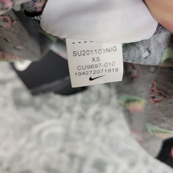 Nike Shirt  Womens Extra Small Black Crop Top Sunglasses All Over Print Rainbow - Picture 10 of 11